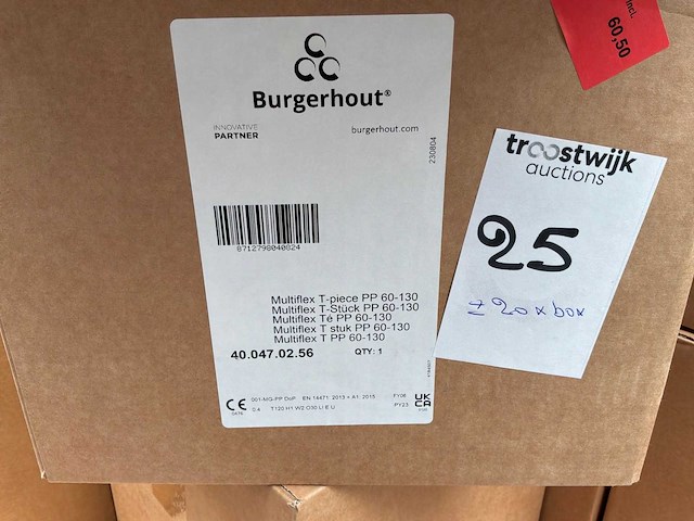 Borgerhout multiflex t stuk pp 60-130 ventilatie koppelstukken (20x) - afbeelding 3 van  4