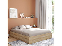 Borstbed 160x200cm natuurlijk hout effect - afbeelding 3 van  9