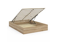 Borstbed 160x200cm natuurlijk hout effect - afbeelding 4 van  9