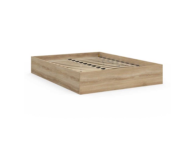 Borstbed 160x200cm natuurlijk hout effect - afbeelding 5 van  9