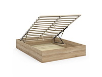 Borstbed 160x200cm natuurlijk hout effect - afbeelding 6 van  9