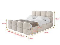 Borstbed 180 x 200 - beige fluweel - afbeelding 2 van  5
