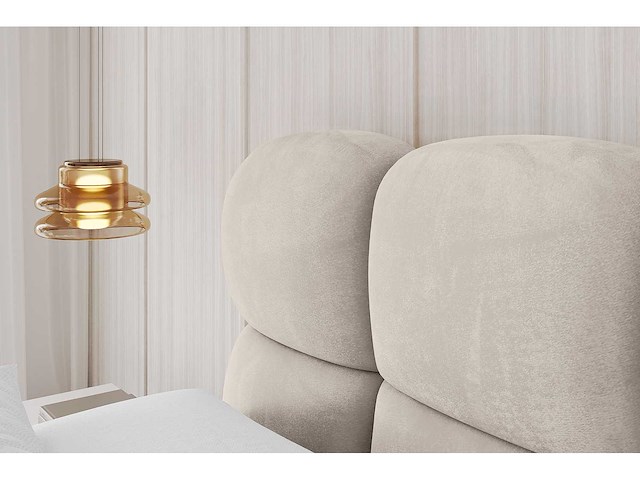 Borstbed 180 x 200 - beige fluweel - afbeelding 3 van  5
