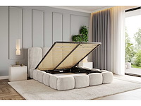 Borstbed 180 x 200 - beige fluweel - afbeelding 3 van  3