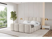 Borstbed 200 x 200 - met matras - beige fluweel