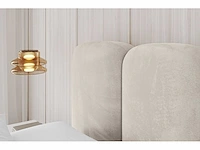 Borstbed 200 x 200 - met matras - beige fluweel - afbeelding 9 van  17
