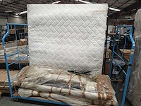 Borstbed 200 x 200 - met matras - beige fluweel - afbeelding 14 van  17