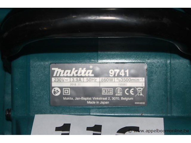Borstelschuurmachine, makita, 9741, 230v, 860w, werking niet gekend - afbeelding 2 van  2