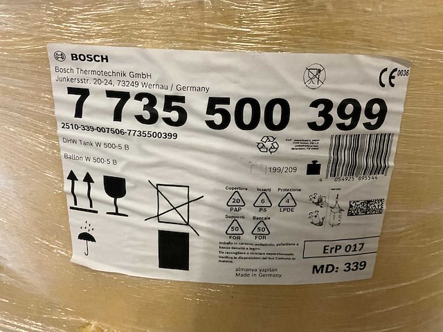 Bosch dhw tank w 500-5 b warmwatertank - afbeelding 3 van  3