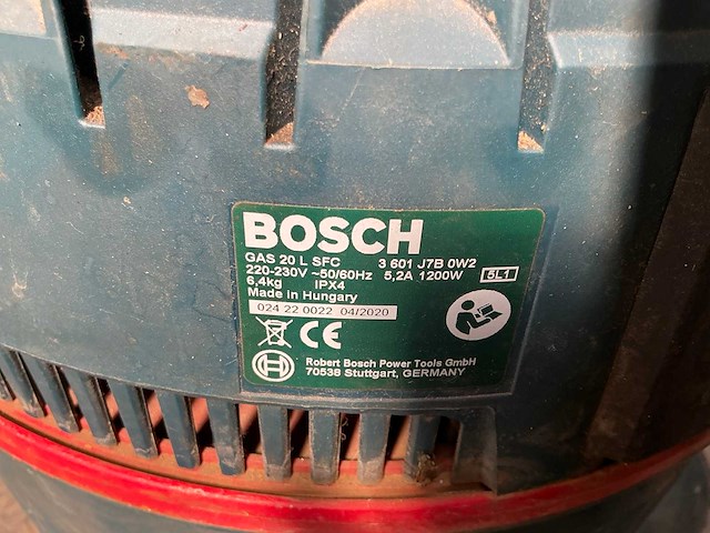 Bosch gas 20l sfc industriële stofzuiger - afbeelding 1 van  6