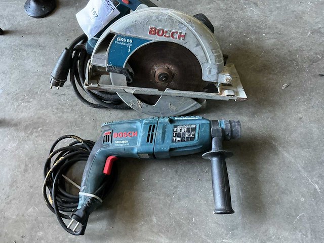 Bosch gks 85 + gbh 2600 afkortzaag + boormachine (2x) - afbeelding 1 van  5