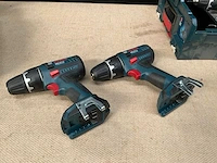 Bosch gsr 18v-li schroefboormachine (2x) - afbeelding 1 van  6