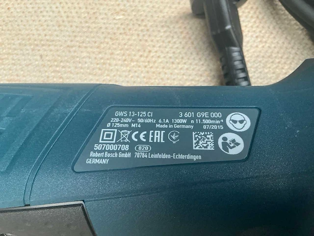 Bosch gws 13-125 ci haakse slijpmachine met stofkap - afbeelding 1 van  10