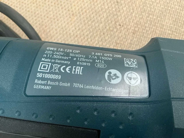 Bosch gws 15-125 cip haakse slijpmachine - afbeelding 2 van  6