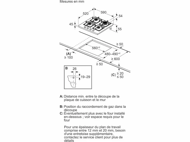 Bosch ppp6a6i40 series 6 - gaskookplaat, makkelijk schoon te maken - afbeelding 5 van  7