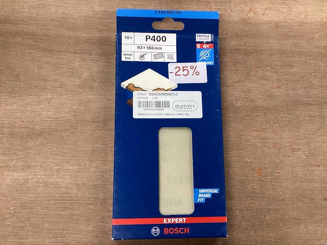 Bosch schuurgaas.p400, 93x186mm (25x) - afbeelding 1 van  5