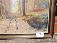 Boswegel, olie op doek, henri joseph pauwels - afbeelding 3 van  3