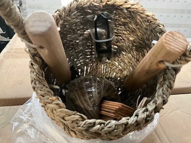 Botang peggy s/6 garden tools rieten planters basket (48x) - afbeelding 3 van  6