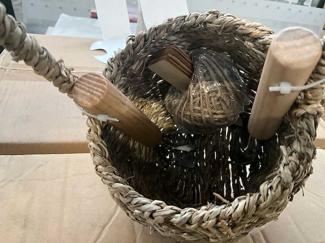 Botang peggy s/6 garden tools rieten planters basket (48x) - afbeelding 4 van  6