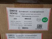 Bouten inbus 8x30 inox ca. 3 doosjes x200st. - afbeelding 1 van  1