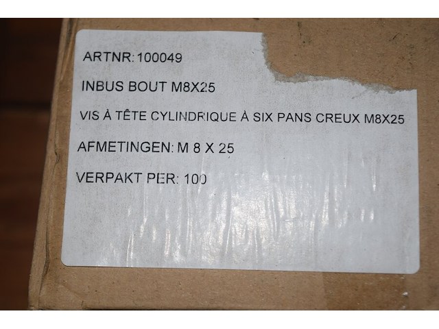 Bouten inbus inox 8x25 ca. 5 doosjes x100st. - afbeelding 2 van  2