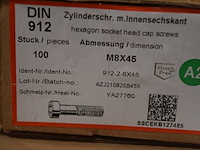 Bouten m8x45 roestvrijstaal inbus ca. 15 doosjes x 100st. - afbeelding 3 van  4