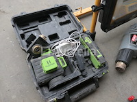 Bouwplaatsspotlight, heteluchtpistool, radio, laservizier - afbeelding 2 van  7