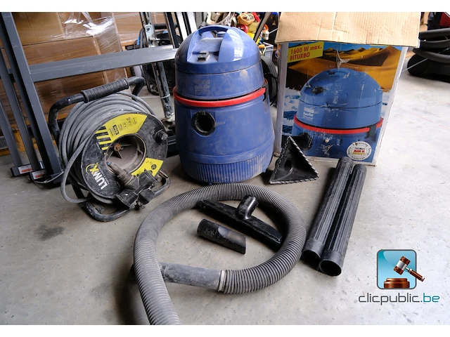Bouwstofzuiger met accessoires en snoerhaspel - afbeelding 1 van  10