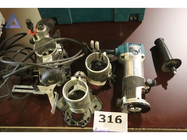 Bovenfrees - makita - rt0700c toebehoren - diverse freeshulpstukken - afbeelding 1 van  2