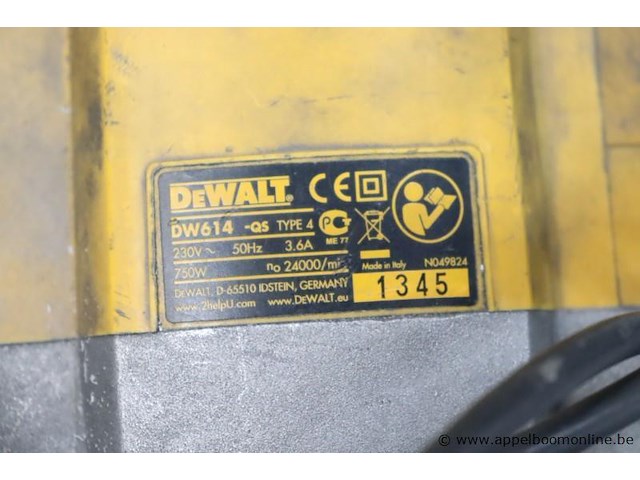 Bovenfrees dewalt dw614qs, 750w, werking niet gekend - afbeelding 2 van  2