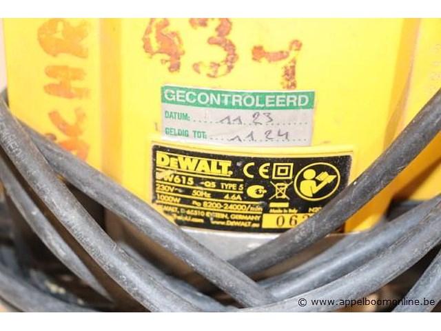 Bovenfrees dewalt dw615-qs, 1000w - afbeelding 2 van  3