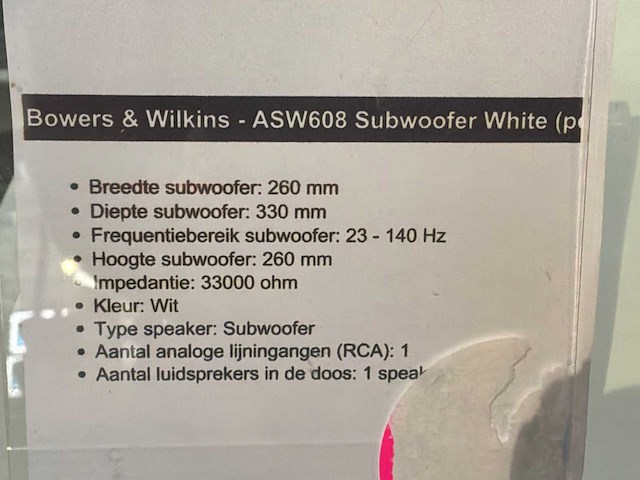 Bowers & wilkins asw608 subwoofer - afbeelding 3 van  3