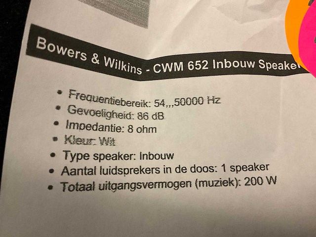 Bowers & wilkins cwm652 luidspreker (2x) - afbeelding 4 van  4