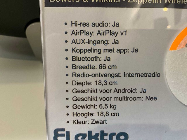 Bowers & wilkins zeppelin draadloze luidspreker - afbeelding 5 van  5