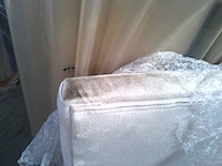 Box spring bed 120x200 - matras - matras topper - borst - beige fluweel - afbeelding 3 van  12