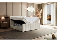 Box spring bed 120x200 - matras - matras topper - borst - beige fluweel - afbeelding 9 van  12