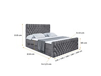 Box spring bed 120x200 - matras - matras topper - borst - fluweel donkergrijs - afbeelding 9 van  11