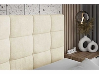 Box spring bed 140x200 - matras - matras topper - borst - beige fluweel - afbeelding 5 van  8