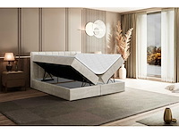 Box spring bed 160x200 - matras - matras topper - borst - beige fluweel - afbeelding 6 van  9