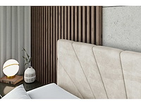 Box spring bed 160x200 - matras - matras topper - borst - beige fluweel - afbeelding 9 van  9