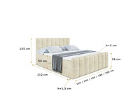 Box spring bed 160x200 - matras - matras topper - borst - beige fluweel - afbeelding 11 van  13