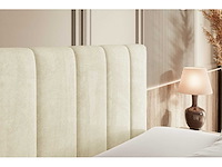 Box spring bed 160x200 - matras - matras topper - borst - beige fluweel - afbeelding 13 van  13