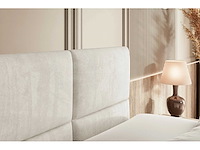 Box spring bed 160x200 - matras - matras topper - borst - beige fluweel - afbeelding 8 van  8