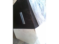 Box spring bed 160x200 cm - borst - matras - matras topper - witte pu - afbeelding 3 van  13