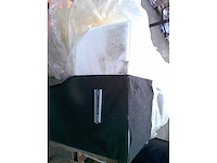 Box spring bed 160x200 cm - borst - matras - matras topper - witte pu - afbeelding 4 van  13