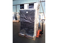 Box spring bed 160x200 cm - borst - matras - matras topper - witte pu - afbeelding 6 van  13