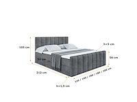 Box spring bed 180x200 - matras - matras topper - borst - donkergrijs fluweel - afbeelding 6 van  8