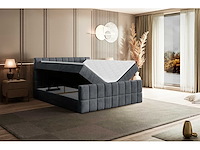 Box spring bed 180x200 - matras - matras topper - borst - donkergrijs fluweel - afbeelding 8 van  9