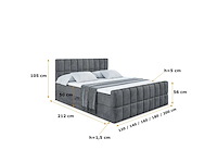 Box spring bed 180x200 - matras - matras topper - borst - donkergrijs fluweel - afbeelding 12 van  12