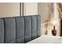 Box spring bed 180x200 - matras - matras topper - borst - donkergrijs fluweel - afbeelding 11 van  12